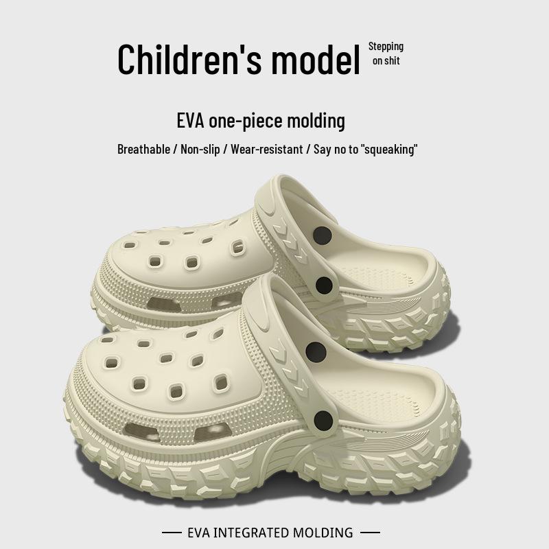 Children's Non-Slip Clogs: Summer Outdoor, Odor-Resistant, Thick Sole, Casual Two-Way Wear for Boys