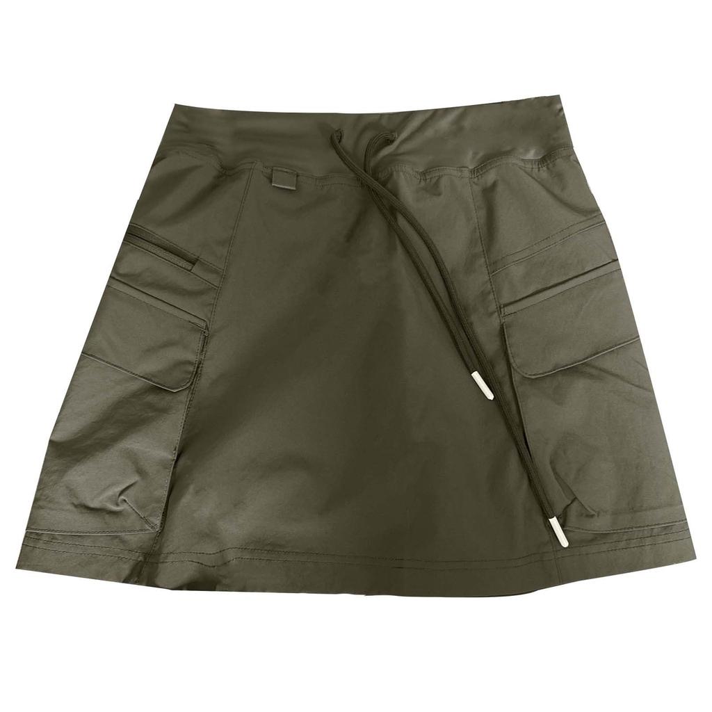 Cargo Skorts For Women With Pockets Drawstring Waist Athletic Skirts Matching Shorts Underneath Golf Sweat Skirt