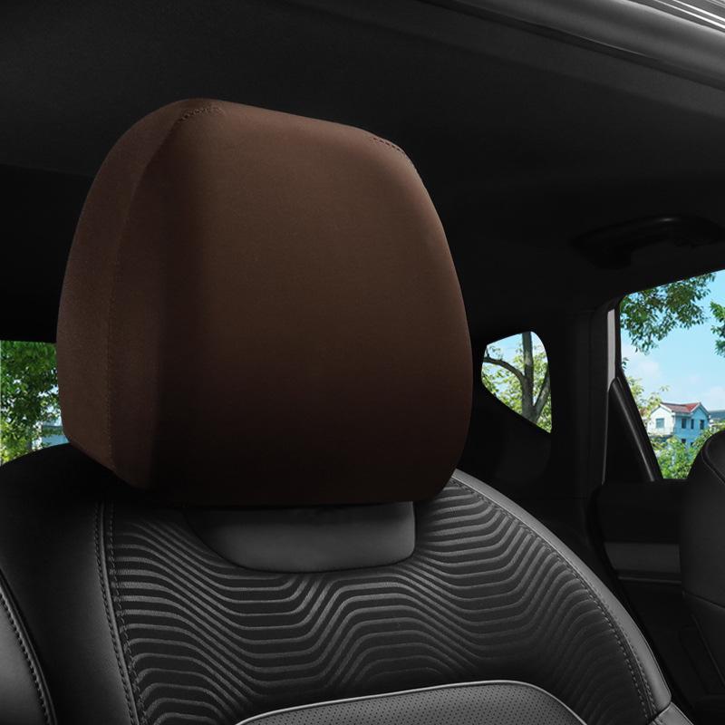 Car Seat Headrest Cover: Full Protection, Anti-Dirty, Elastic, Suitable for 5-7 Seat Vehicles, 3 Color Options.