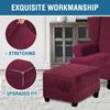 Soft Velvet Footstool Cover Washable Removable Sofa Footrest Slipcovers Elastic Square Stool Cover Furniture Protector Covers