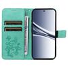 Dla Xiaomi Poco M8 5G/Redmi Note 15 5G (Światowy) Etui Portfelowe z Kwiatowym Motywem Motyla Wytłaczana Skórzana Pokrowiec na Telefon z Podstawką - Zielony