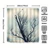 Tuniu Black Bare Tree Silhouette Dark Forest Birds Twilight Grey Shower Curtain Home Decor Wall Art