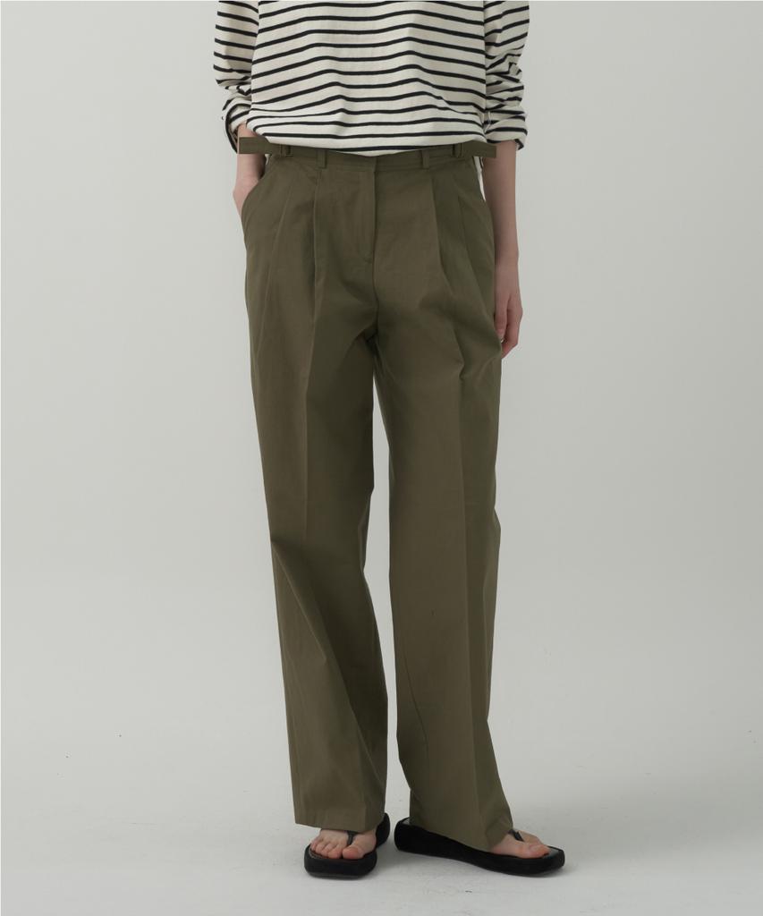 MOTT Buckle Cotton Pants - Khaki