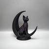 1‑Pack 3D‑Printed Minimalist Cat‑on‑Moon Figurine, Creative Desktop & Garden Ornament, Modern Home Decor, Birthday and Holiday G