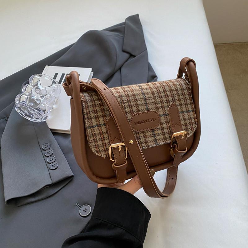 

Stylish Women s Pu Small Square Shoulder Bag With Trendy Check Patterns For Everyday Use StyleE