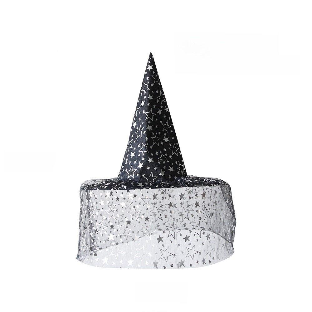 Foldable Flower Wizard Cap Rose Feather Halloween Cap Funny Halloween Witch Hat  Women