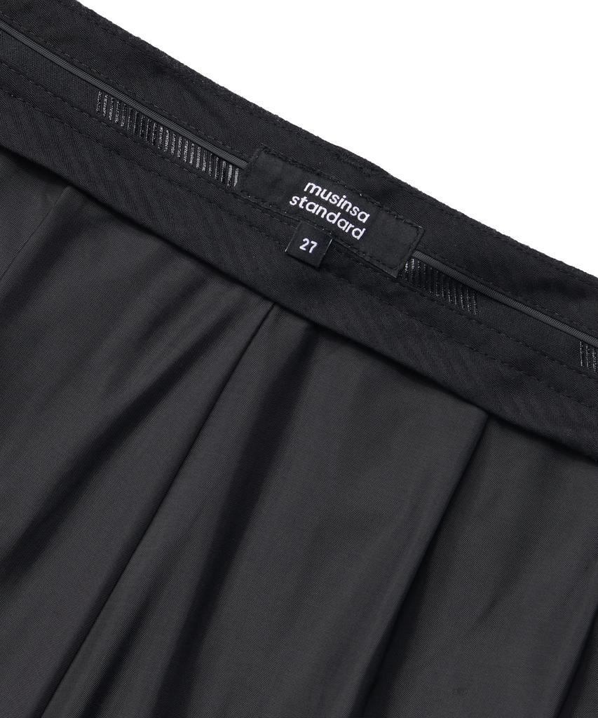 MUSINSA STANDARD WOMAN Women'S Wool Flannel Wide Slacks [Charcoal Gray]