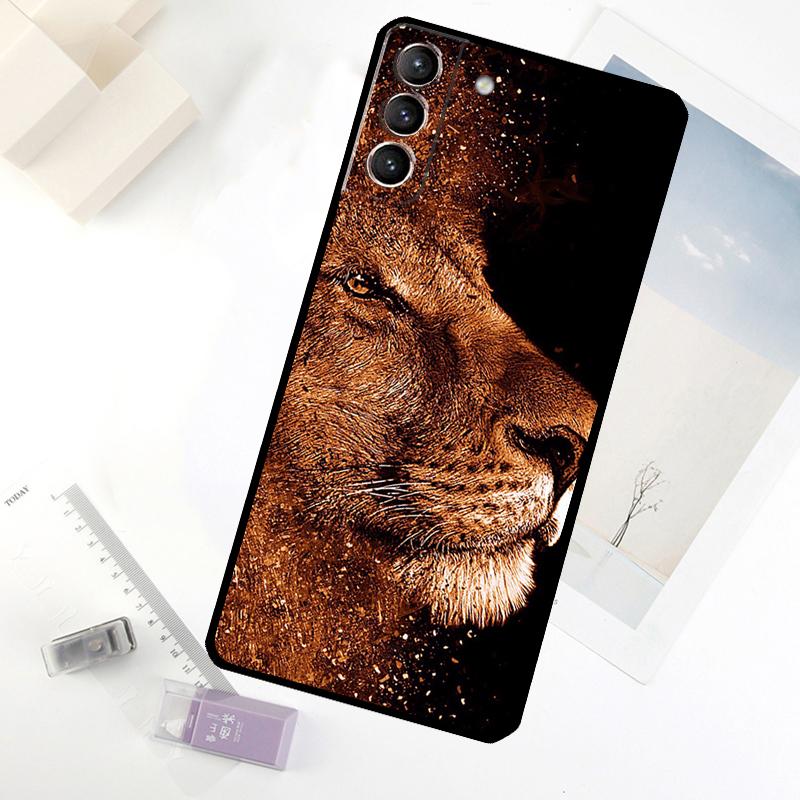Lion Animal Phone Case For Samsung Galaxy S24 FE S23 Ultra S21 S22 S25 S26 Ultra S10 Plus S20 FE Cover