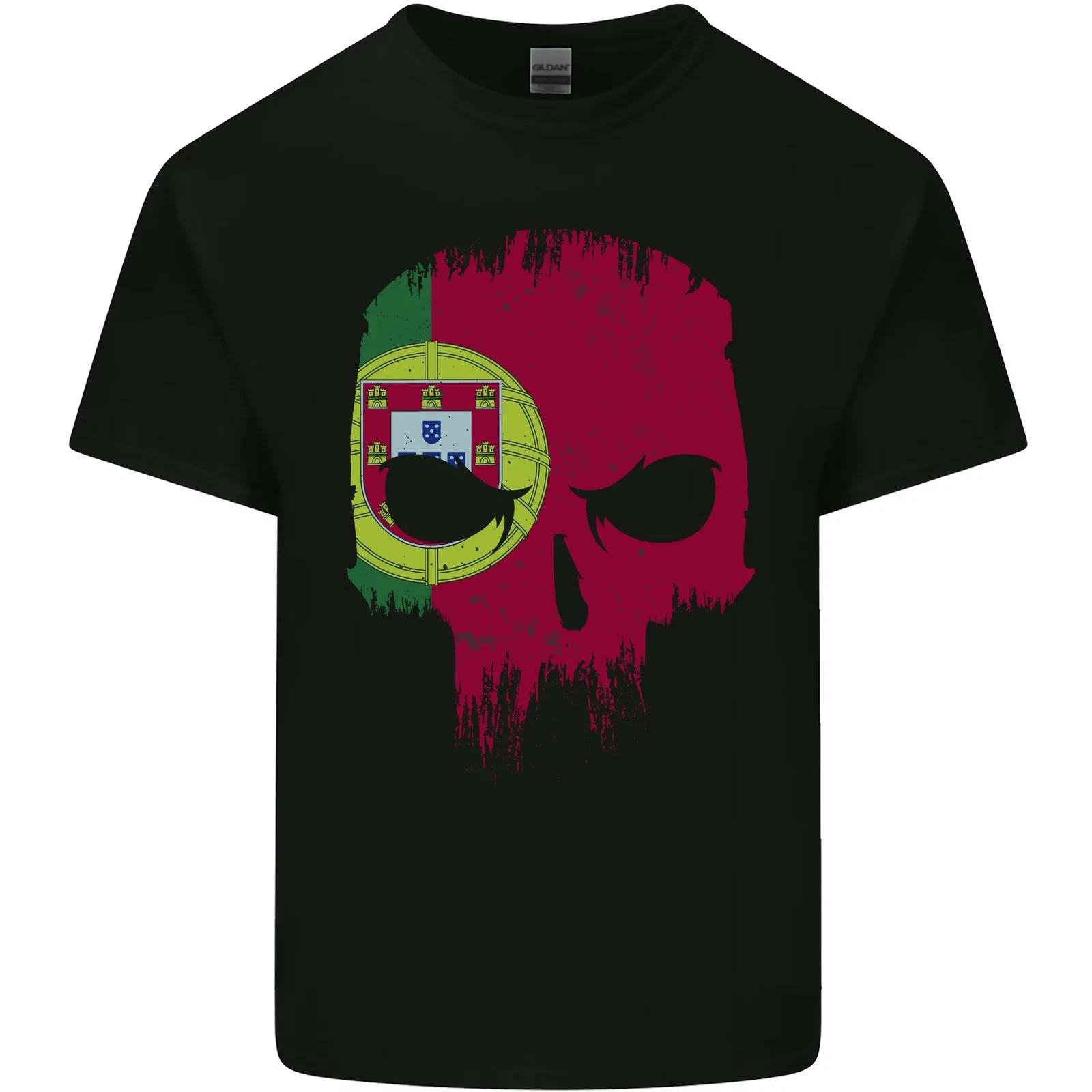 Portugal Skull Flag Gym Flag Biker Kids T-Shirt Childrens 4XL