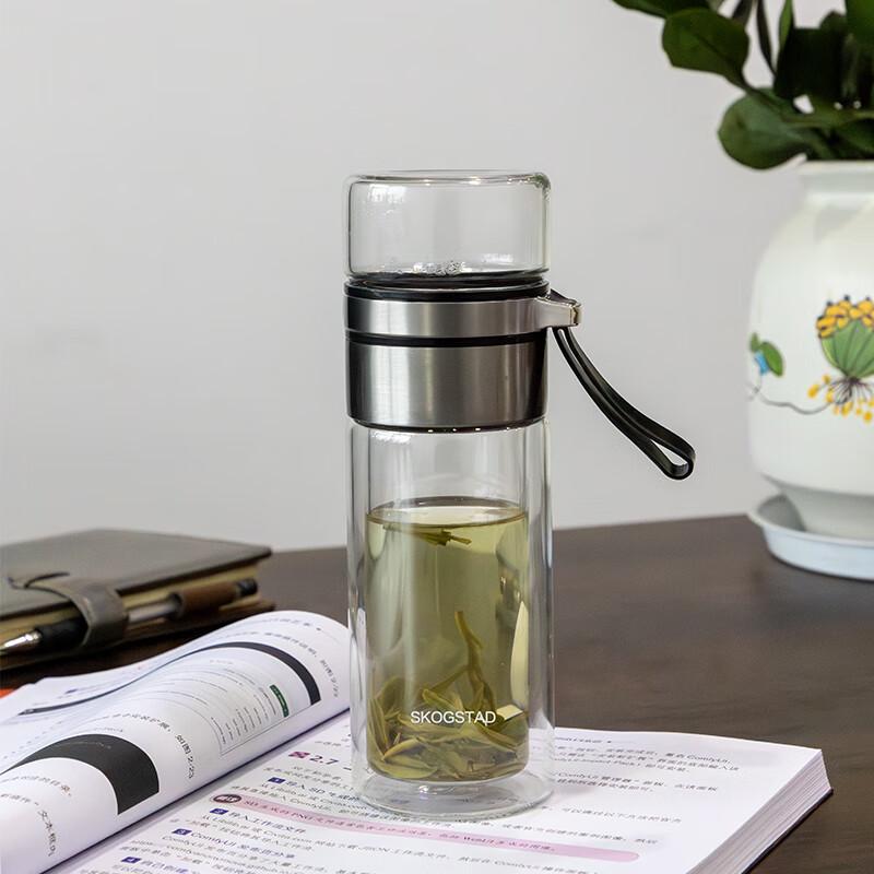 Double-Layer Tea Infuser Glass Bottle