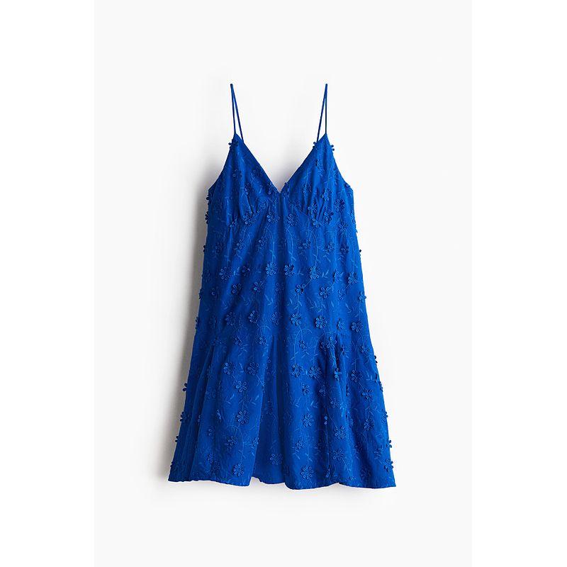 

HM Women s Vest Camisole Dress 25 Summer New Arrival Seaside Vacation Style Applique Embroider Backless Dress 1281955