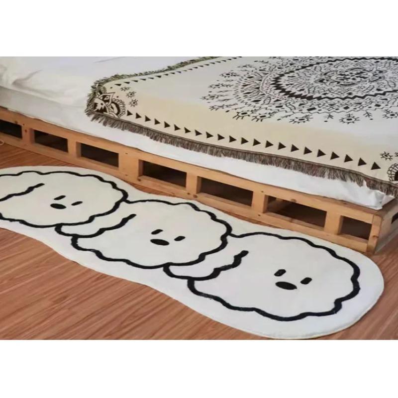 

Нерегулярний мультяшний килим з імітації кашеміру, вітальня, журнальний столик, килимок для підлоги, спальня, дитяча кімната, потовщений 40x90cm світло-сірий колір