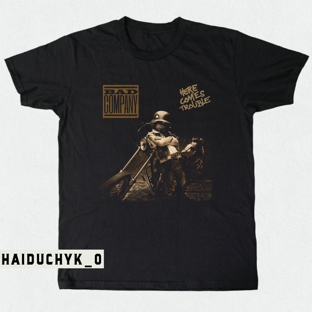 Bad Company Here Comes Trouble Ретро 90-х Унисекс Черная Футболка S-5XL Унисекс Футболка M