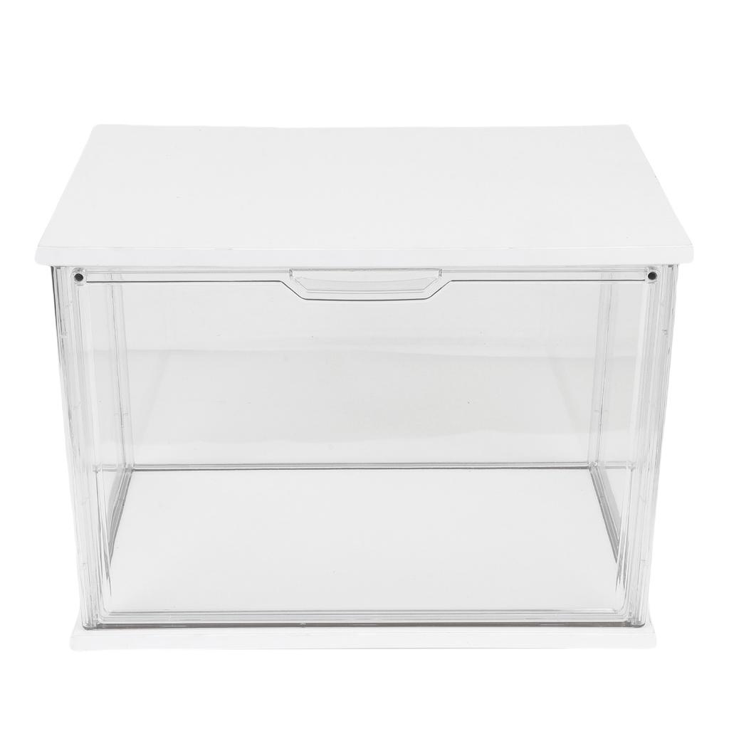 Clear   Display Case Plastic Display Box for Collectibles Doll Home Storage Organizing Toys Wood Base 14.3x8.7 .7in