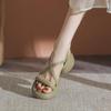Cross-heeled Sandals for Women in The Summer of 2025, Versatile and Anti-slip Thick-soled Casual Beach Shoes and Sandals