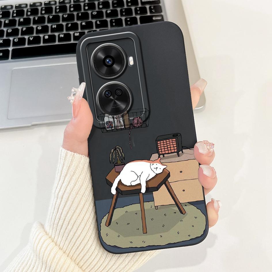 Für Huawei nova 12 SE 2024 Hülle BNE-LX1 Stoßfeste Abdeckung Niedlicher Astronauten-Cartoon Mattes Funda auf Huawei Nova12 SE Quadratischer Schutz