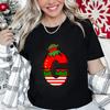 Womens Christmas Alphabet AZ Graphic Print Tshirt Holiday Casual Top with Santa Letters Perfect for Xmas Party Street Wear