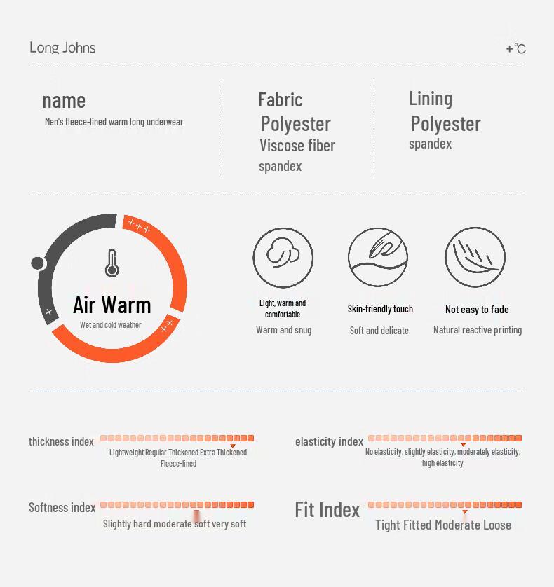 Men's Thick Fleece Thermal Base Layer Pants