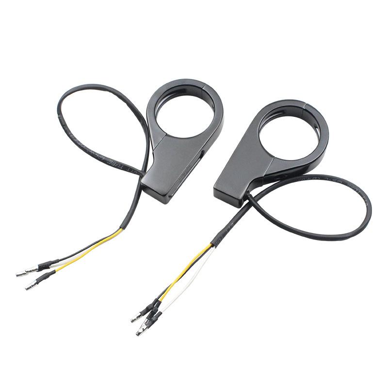 Geeignet für Motorrad 41mm Vorderradgabel Einrast-Blinker Aluminiumlegierung LED Gelbes Licht Signal Blinker 12V