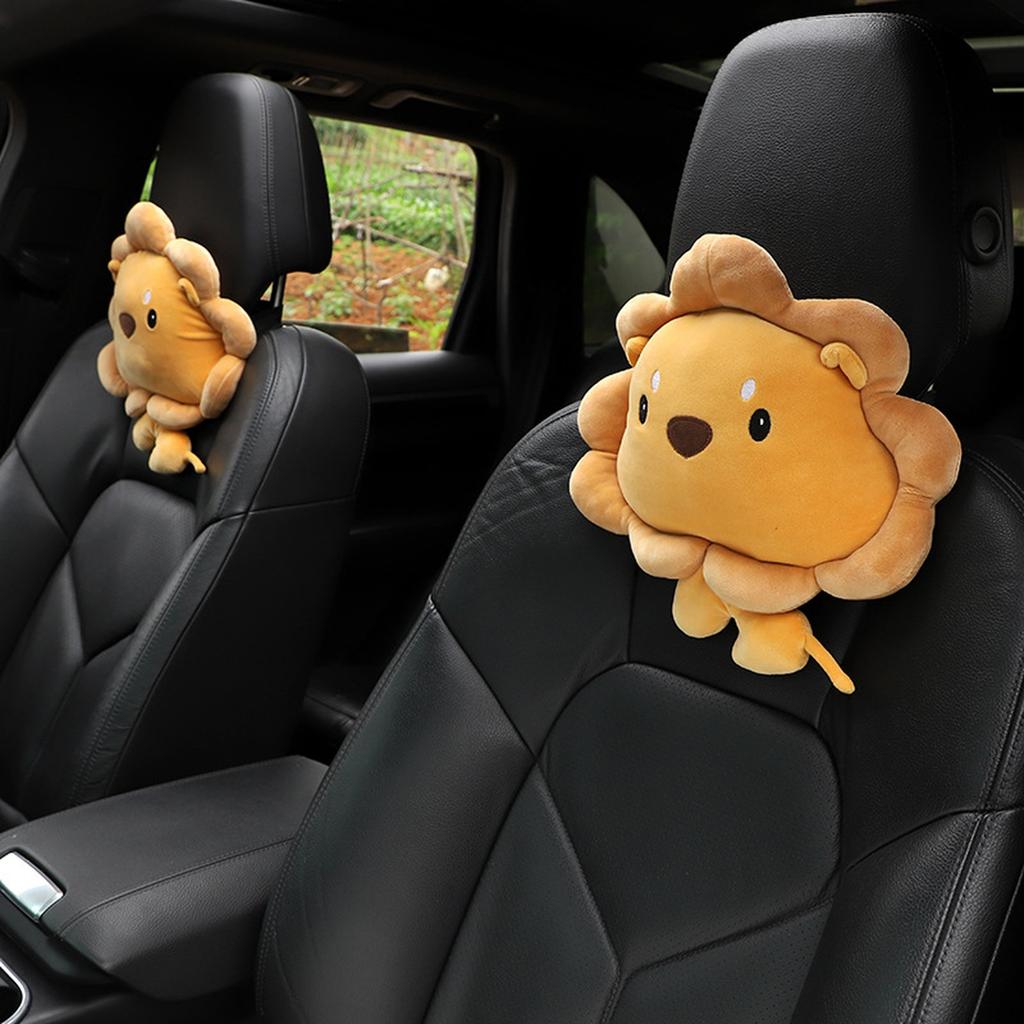 Cartoon Car Headrests, Cute Plush, Comfortable, Skin Friendly, Neck Care Pillows, Headrests, Car Interior Products 