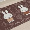 Senko Miffy Line Art Wipeable PVC Kitchen Mat, Approx. 45 x 240 cm, Brown, Character Animal Design, Miffy 72093