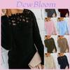 Gemütliche Damen Herbst Winter Fleece Pullover Oberteile mit elegantem Spitzendesign für Stil