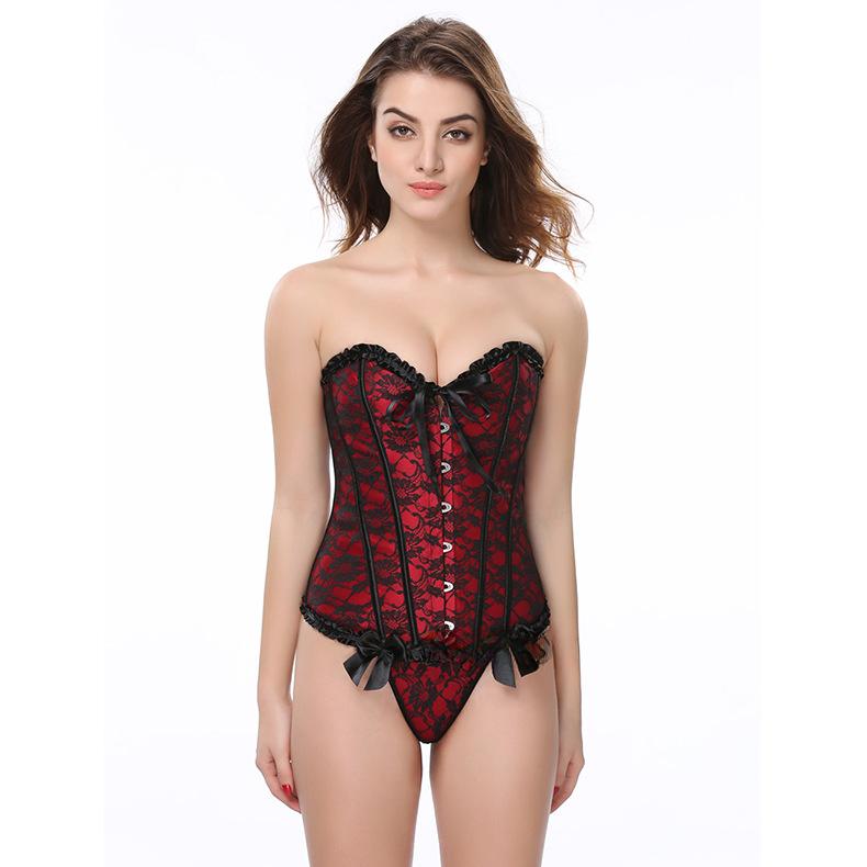 Women's Shapewear Corset Mesh Lace Tightening Tummy Tightening Palace  Corset Bustier