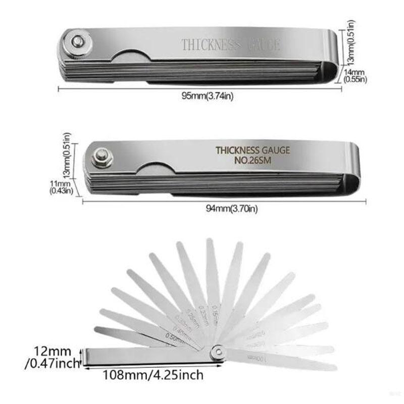 Feeler Gauge Set Stainless Steel for Multifunctional Applications