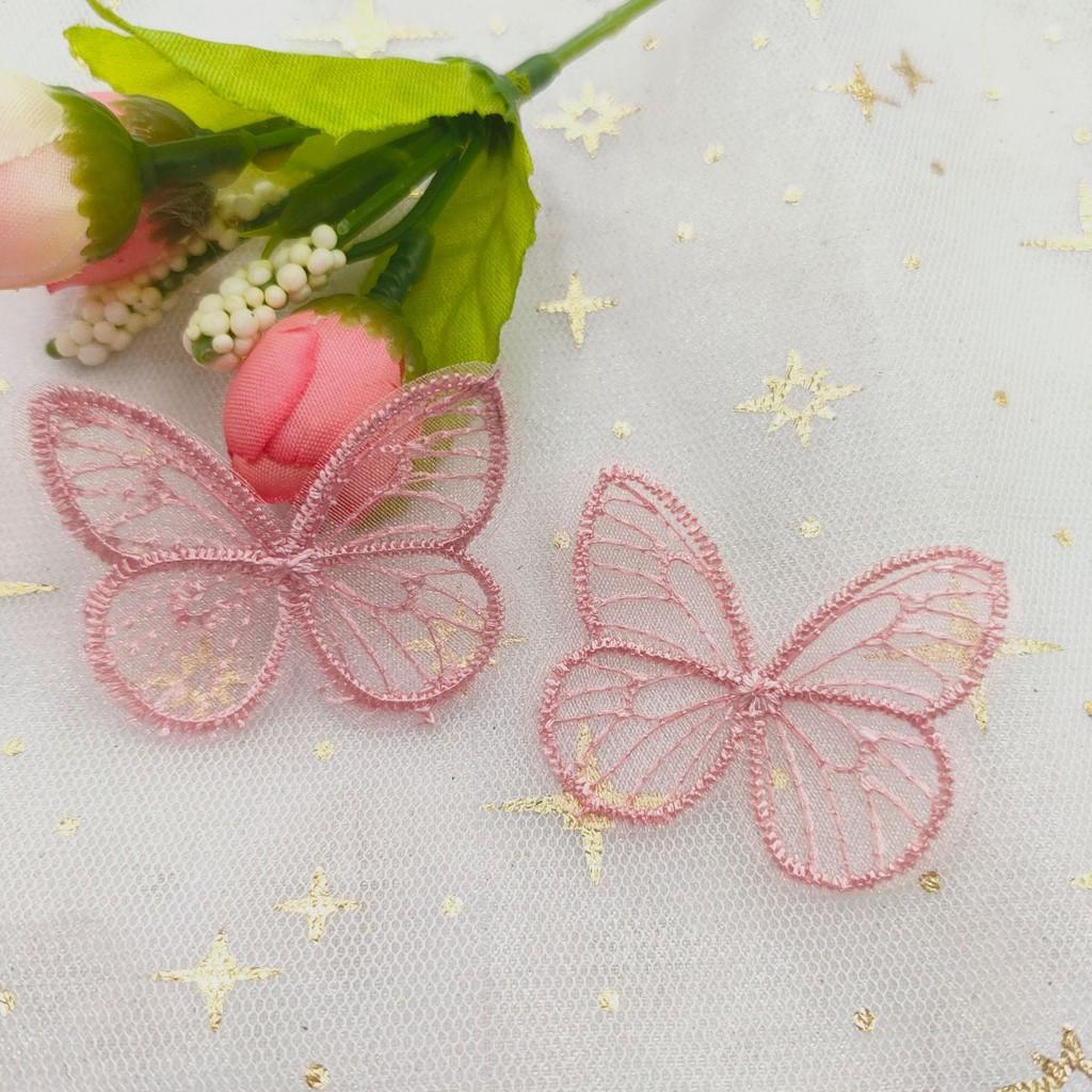 10/20PCS 4.5*3.5cm Embroidered Mesh Butterfly Cloth Patches Appliques for Clothes Sewing Supplies DIY Hair Clip Accessories