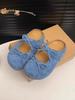 Slippers women's spring and summer 2025 new thick-soled round head fashion bow one pedal bag head lazy half drag single shoes