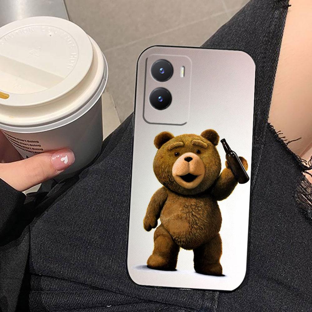 Naughty Cute Bear Phone Case For VIVO V60 V50 V40 LITE S1 V17 V20 SE V21 V23 V23E V25 V25E V27 V27E V29 V29E V30 Case Cover Capa