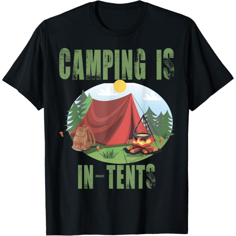 

Camping Is In Tents T-Shirt Funny Gift For Happy Camper T-Shirt(1) XXXXXL чорний