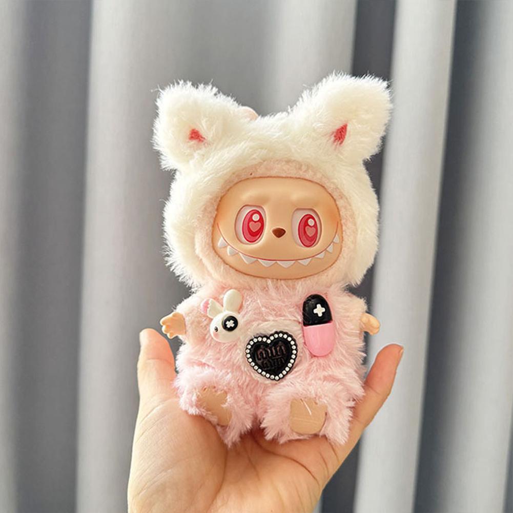 Only Plush Dolls Clothes for Korea Labubu V2 Idol Sitting Party Dolls Autumn Winter Beautiful Clothing Set Outfit Accessories