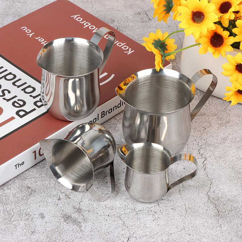 Edelstahl Kaffeemilch Aufschäumkrug Milchkännchen Taillenform Aufschäumer Tasse