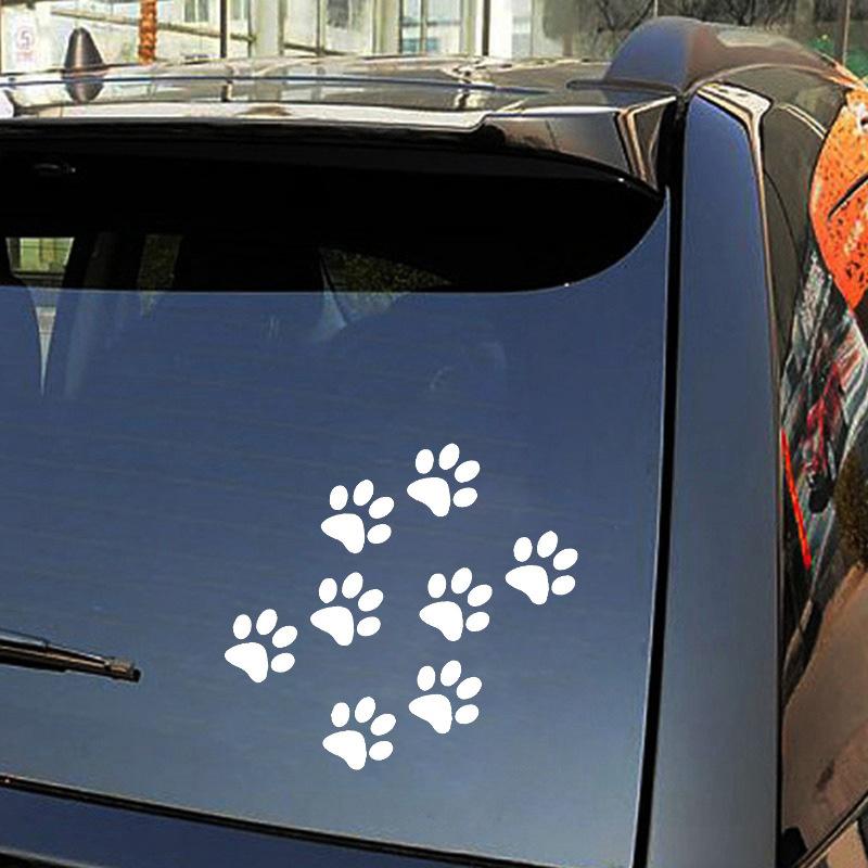 Autoaufkleber mit Katzenpfotenabdruck, kreativer 3D-Tierfußabdruck, Sonnenschutz, wasserdicht, Autotür-/Fensteraufkleber, Außenzubehör