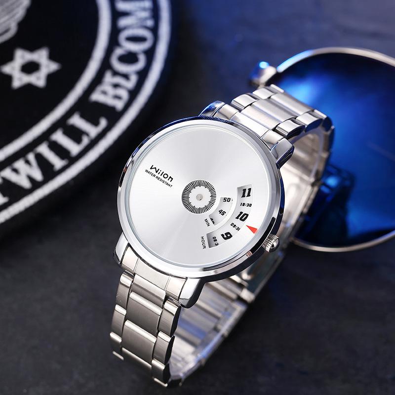 Men's Watch Korean Fashion Spin Korean Style Men's Watch Trendy Personality Turntable Steel Band Watch for Men