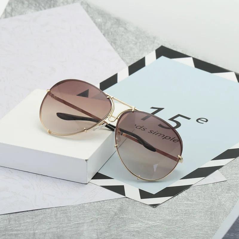 Popular Fashion Pilot Sunglasses Women For Men Oversized Luxury Brand Designer Sun Glasses Vintage Gradient Punk Shades Uv400