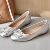 Fashion 2025 New Fashion Office Lady Shoes Women Flats Spring Summer Elegant Woman Single Shoes  Gold Silver Vintage Flats