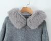 French-Style Faux Fur Collar Zipper Cardigan - Women's Autumn/Winter Sweater