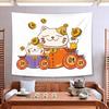 Japanese Koi Crane Tapestry Wall Hanging Lucky Cat Red Sun Fan Ukiyo E Wave Aesthetic Wall Art Bedroom Decor