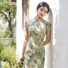 Green sleeveless national style new Chinese daily Suzhou long cheongsam improved young 1011 new women's high sense