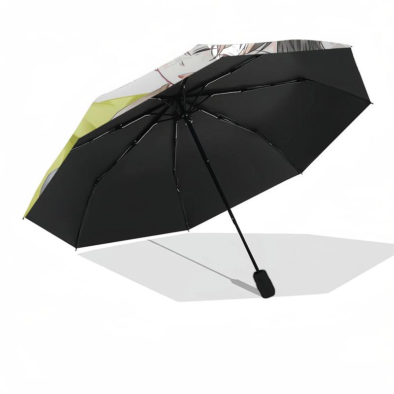 1pc Outdoor Umbrella with Cute Anime Characters, Automatic Opening/Closing, Portable 3-Fold Design, 8-Rib Iron Frame - Perfect Gift for Fans, Tra