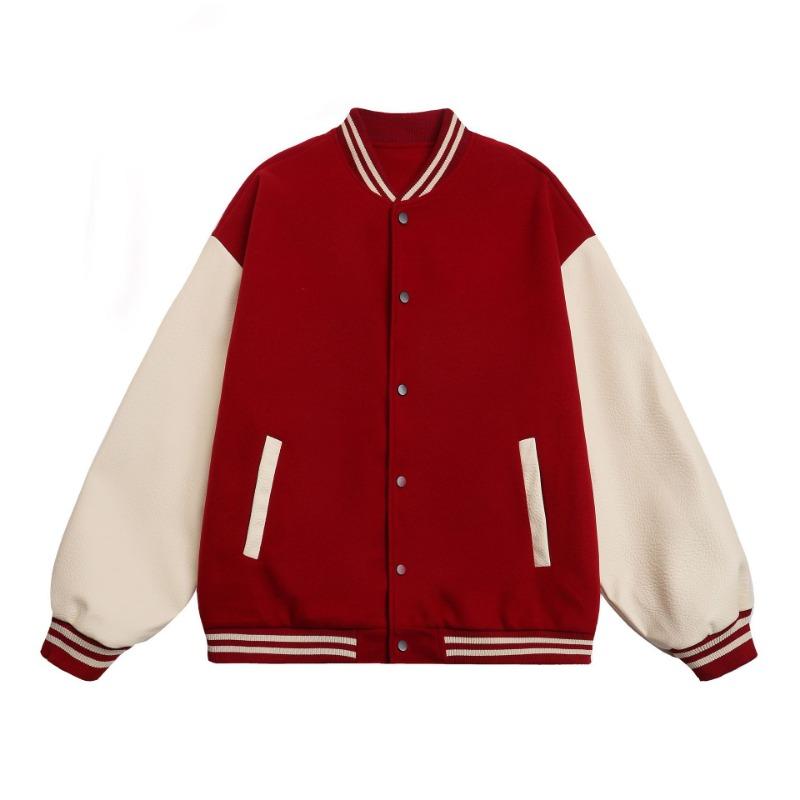 Autumn and Winter New 0 Contrasting Color Baseball Jersey Loose Casual Couple Jacket