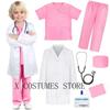Kinder Arzt Cosplay Krankenschwester Kostüm Krankenschwester Anzug Arzt V-Ausschnitt Chirurgischer Anzug Jungen Mädchen Halloween Party Epidemie Rollenspiel Kleidung