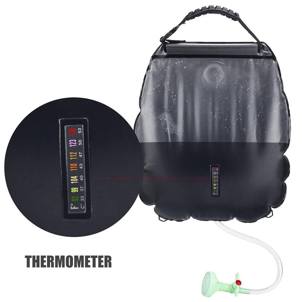 20L Solar Shower Bag Outdoor Heating Camping Shower Water Bags Portable Bathing Storage Bag with Shower Head Camping Supplies