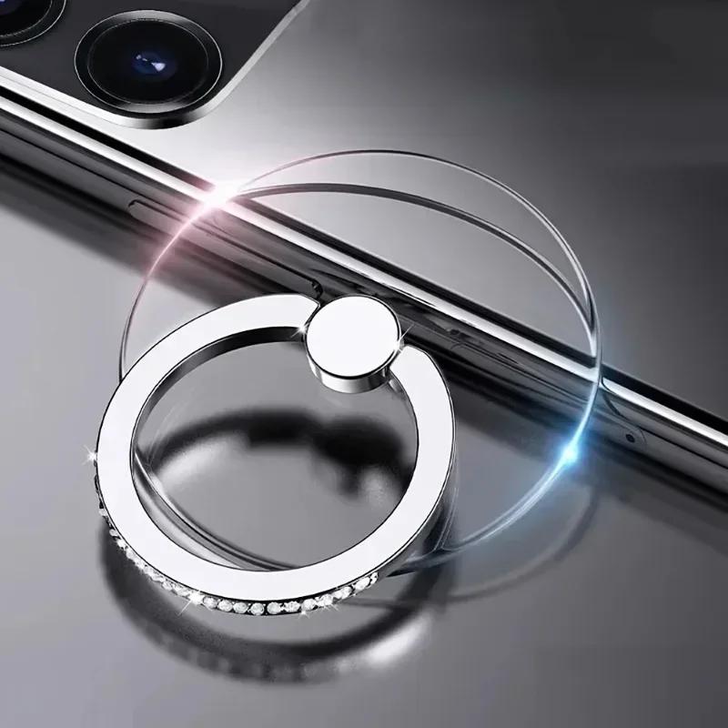 Transparent Circle Finger Ring Mobile Phone Holder Accessories Car Mount Universal Holder Cellphone Bracket for Men and Women