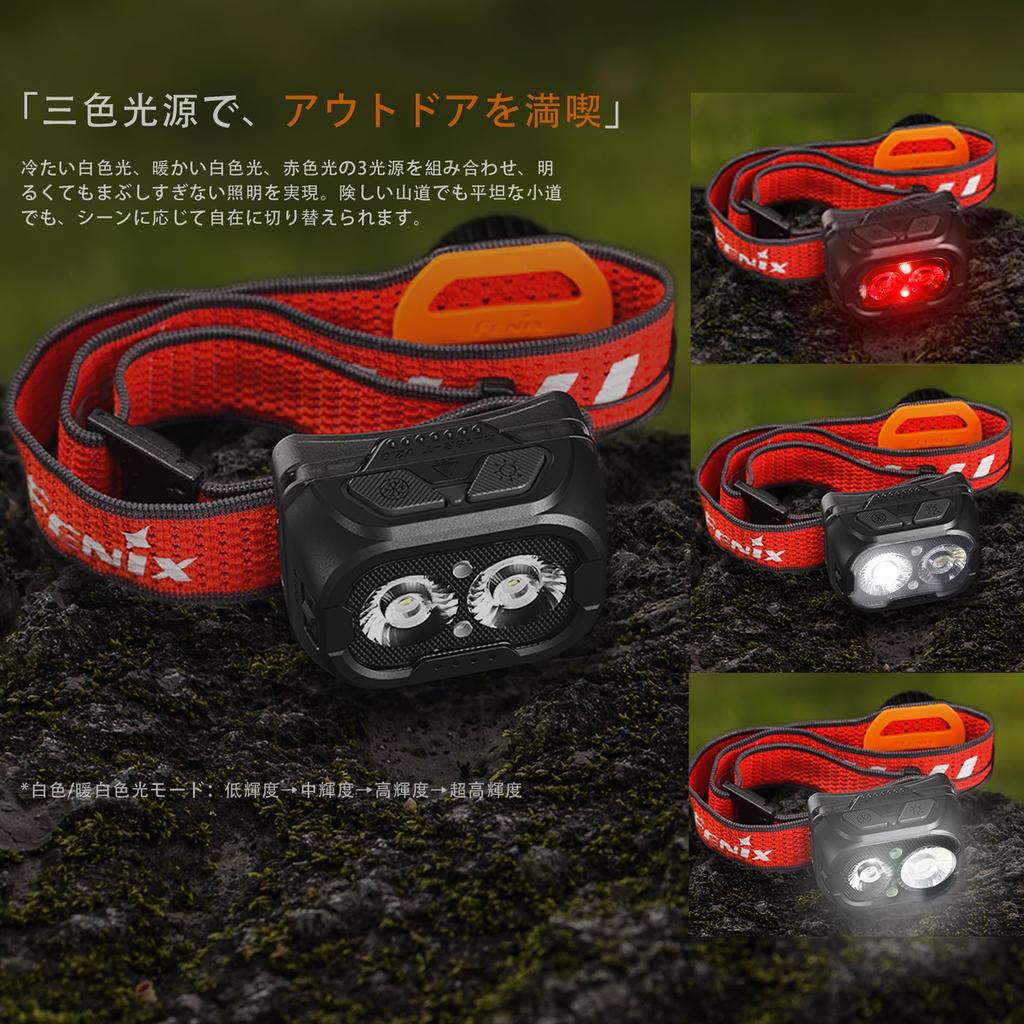 fenix Rechargeable LED 800 3 Light Sources 160 Hours Battery 125m Beam Drop High Suitable for Outdoor Emergency Power Insect Battery Fenix Headlight