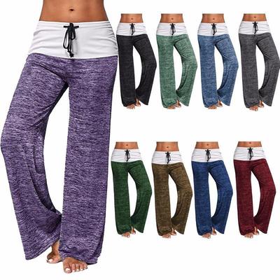 Splicing Drawstring Sports Casual Yoga Pants Women Fashion Loose Wide Leg Pants Women Solid Running Jogging Office Lady Trousers 24130