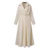 Women Casual Loose Long Dress Turn-down Collar Long Sleeve