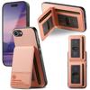 For iPhone 16e Case Cloth Texture Leather+PC+TPU RFID Blocking Phone Cover with Card Holder